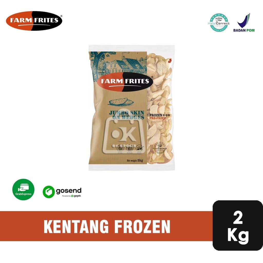 

Kentang Frozen Jumbo Wedges Skin on Farm Frites 2kg (KHUSUS INSTANT)