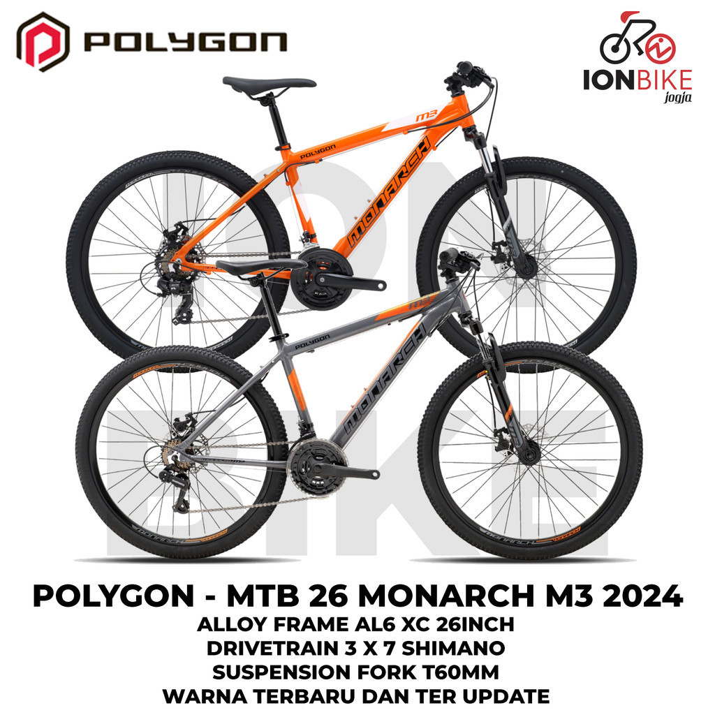 Sepeda MTB 26 Inch Polygon Monarch M3 Terbaru New COLOR Frame Alloy Ringan Monarch 3 Gunung Murah Ol