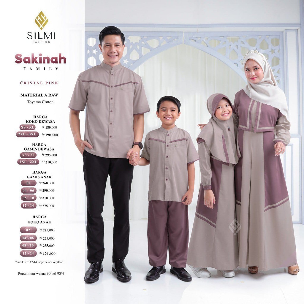 Gamis Sarimbit Keluarga 2024 gamis couple ibu dan anak koko ayah dan anak Silmi Fashion Sakinah Fami