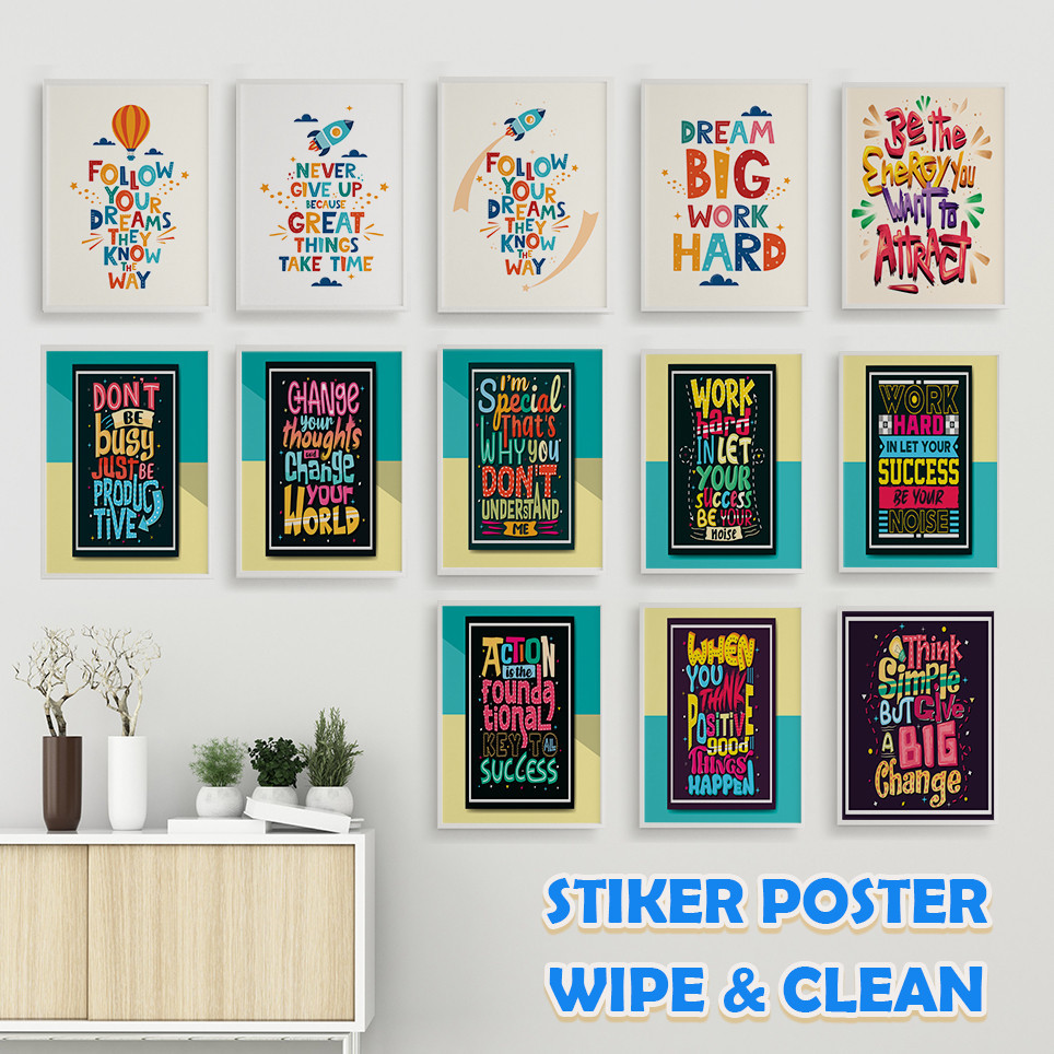 

Stiker Poster Dinding Kata Motivasi Peringatan Kantor Rumah