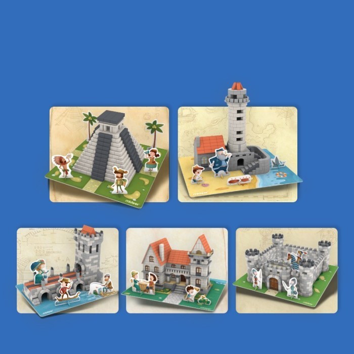 Mainan Anak Anak Kado Ulang Tahun Susun Bal;ok Piramida Builder Mayan Anak Laki Laki Perempuan Impor