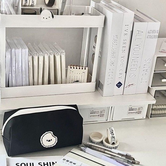 

PROMO!! -Kotak Pensil Pouch Canvas Tempat Pensil Cute Eaten Cookie Organizer G9