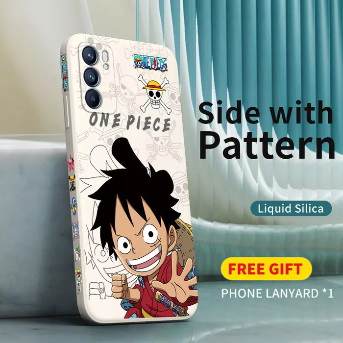 SoftCase Oppo RENO 6 4G Silicone Cover Matte One Piece Luffy Wanokuni Free LANYARD