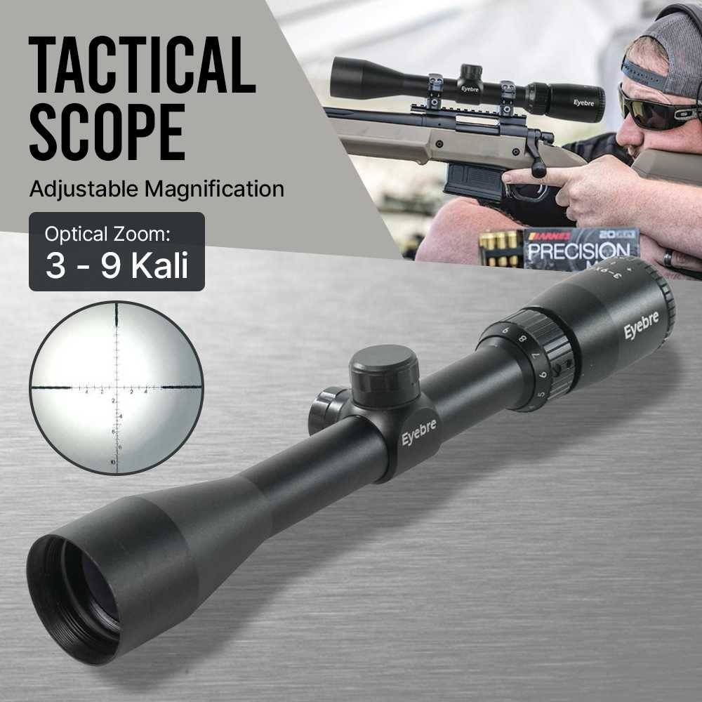 R4ja_Sport Rifle Tactical Scope Hunting Adjustable Magnification 3-9x40mm