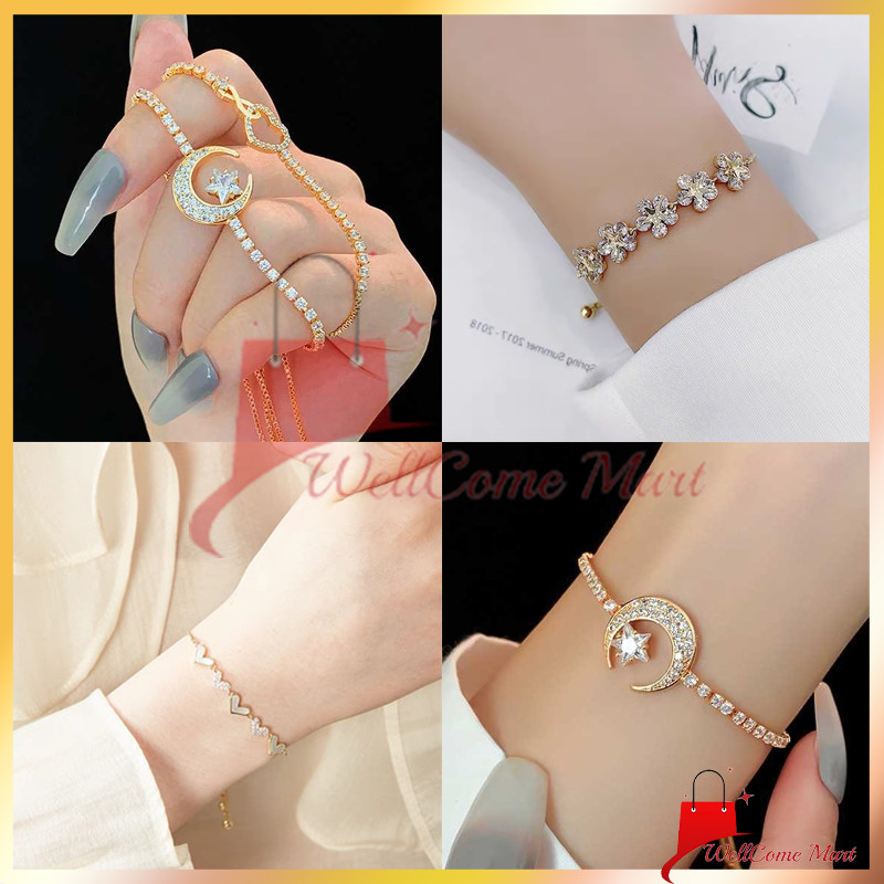 Gelang Titanium Wanita Anti Karat / Fashion Gelang Serut Rantai Wanita / Perak Gelang Serut titanium