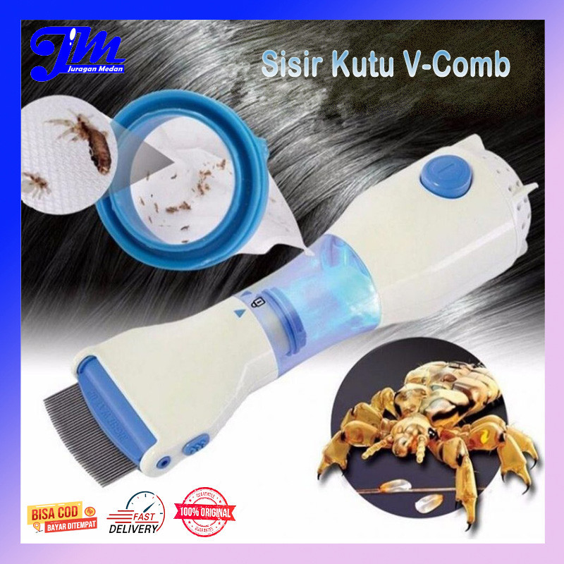 ORIGINAL V-COMB SERIT PENGHILANG SISIR KUTU ELEKTRIK SERIT RAMBUT VACUM VAKUM VCOMB