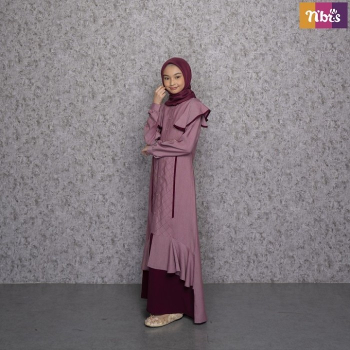 baju gamis anak perempuan remaja muslim estela ori nibras - XS