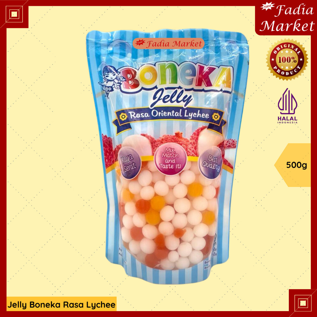 

Jelly Boneka Oriental Rasa Lychee Leci Pudding Untuk Jus Buah 500g