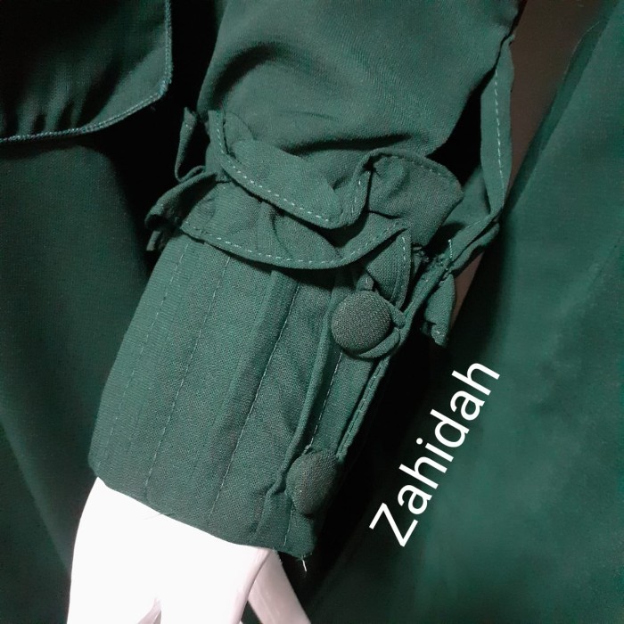 Gamis Set Akhwat Syar'i Murah Wolfis Zahidah Umaisy FREE CADAR BANDANA - Hitam, S