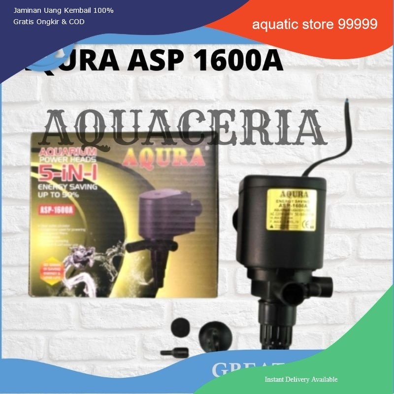 POMPA CELUP AQUARIUM AQURA ASP 1600 A POWER HEADS AQUARIUM AQUASCAPE