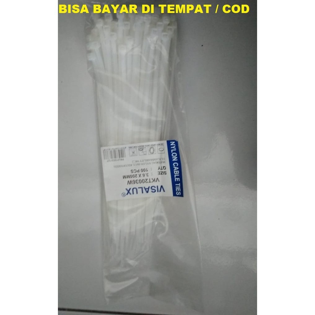 KABEL TIES / KABEL TIES / KABEL TIES PUTIH 3.6 X 200 / KABEL TIES PUTIH 100 PCS