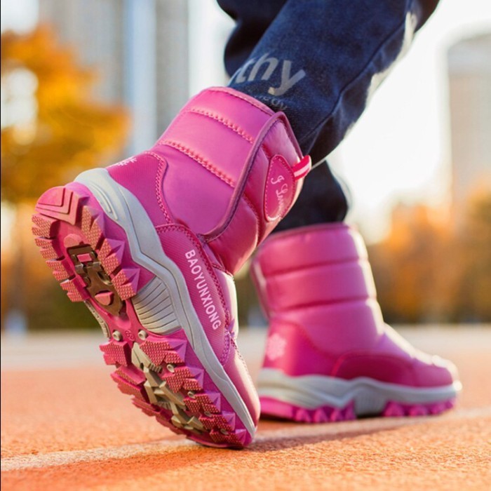 Snow Boots Sepatu Winter Anak Perempuan Waterproof  kode1961 - Purple, 35