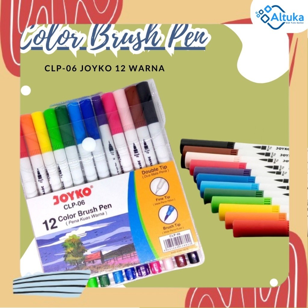 

Joyko Color Brush Pen 12 Warna