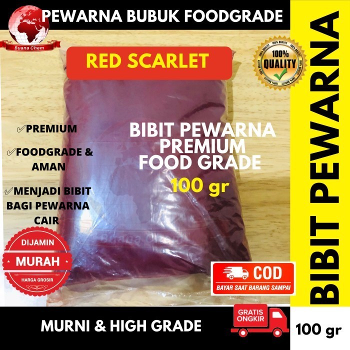 

Pewarna Makanan Bubuk Red Scarlet Merah 100gr Foodgrade