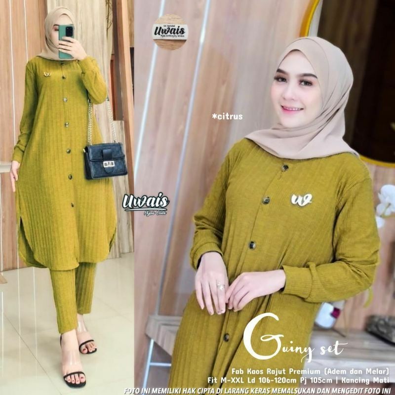 BHL - Setelan Celana Wanita Premium Terbaru Guiny Set Foto by Uwais Fashion hijab Solo
