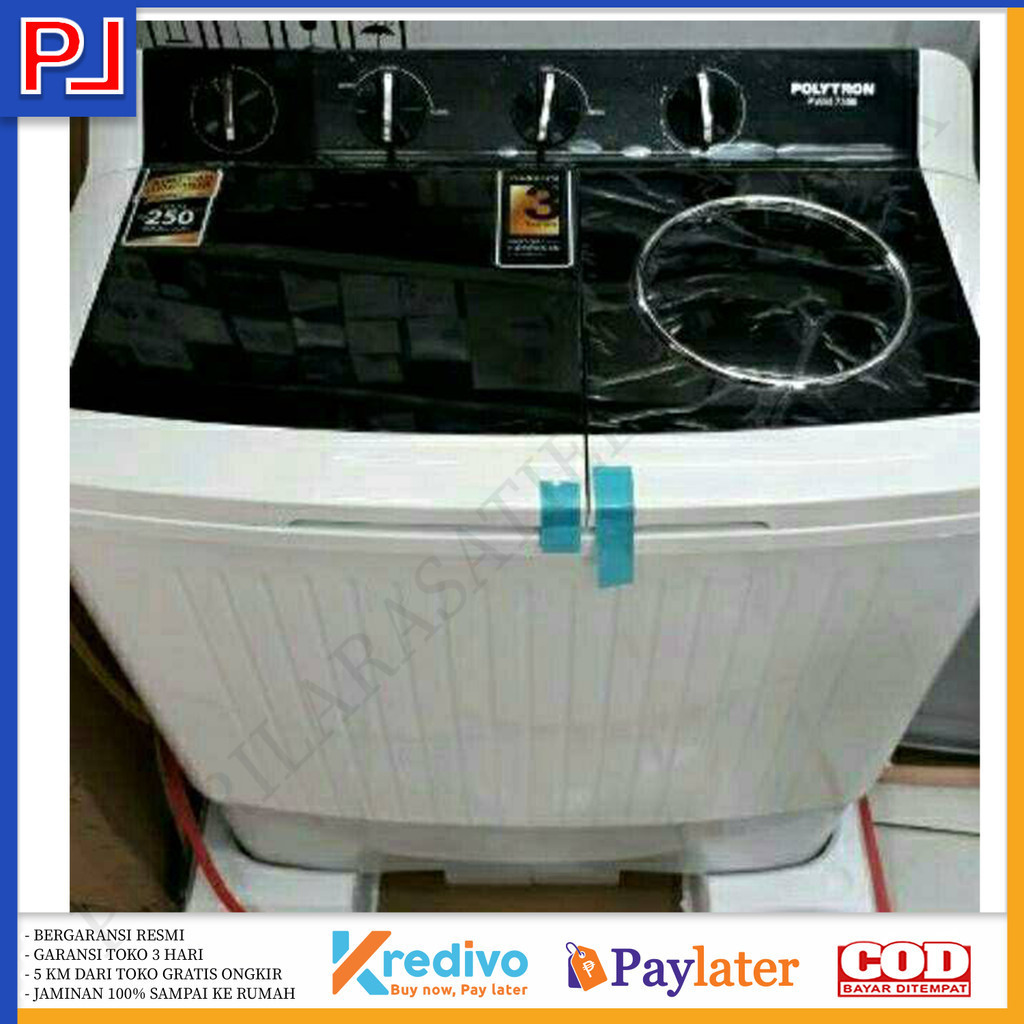 MESIN CUCI 2 TABUNG POLYTRON PWM 1358 Kapasitas Besar 10KG KHUSUS BANDUNG, JAKARTA & JAWABARAT