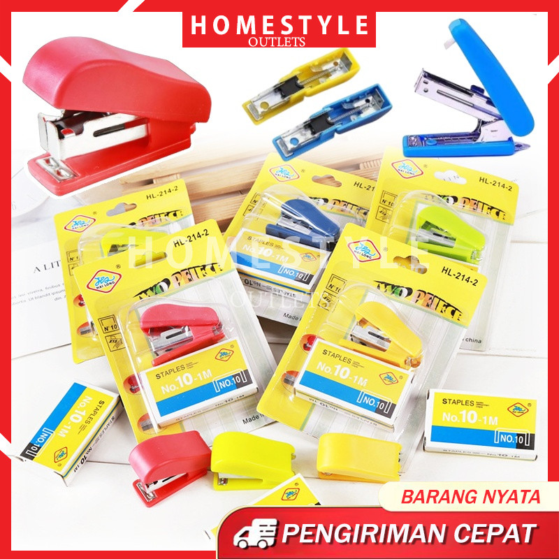 Staples Kecil Stapler Mini Portabel Unik Praktis Model Simple Lucu Warna Warni Hekter Jepretan Jetre