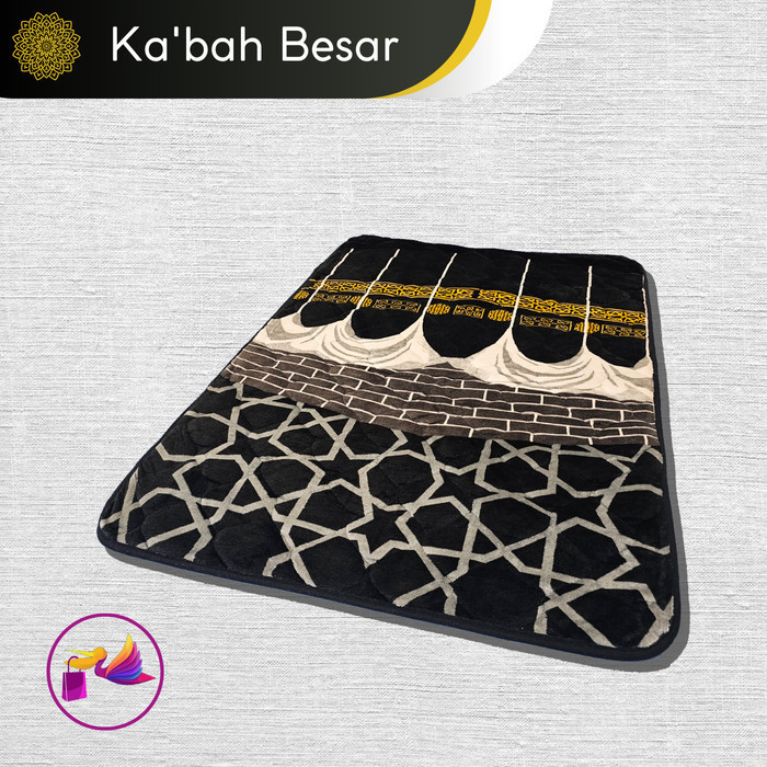 Sajadah Tebal Kiswah Hitam  Busa Empuk Jumbo - Random