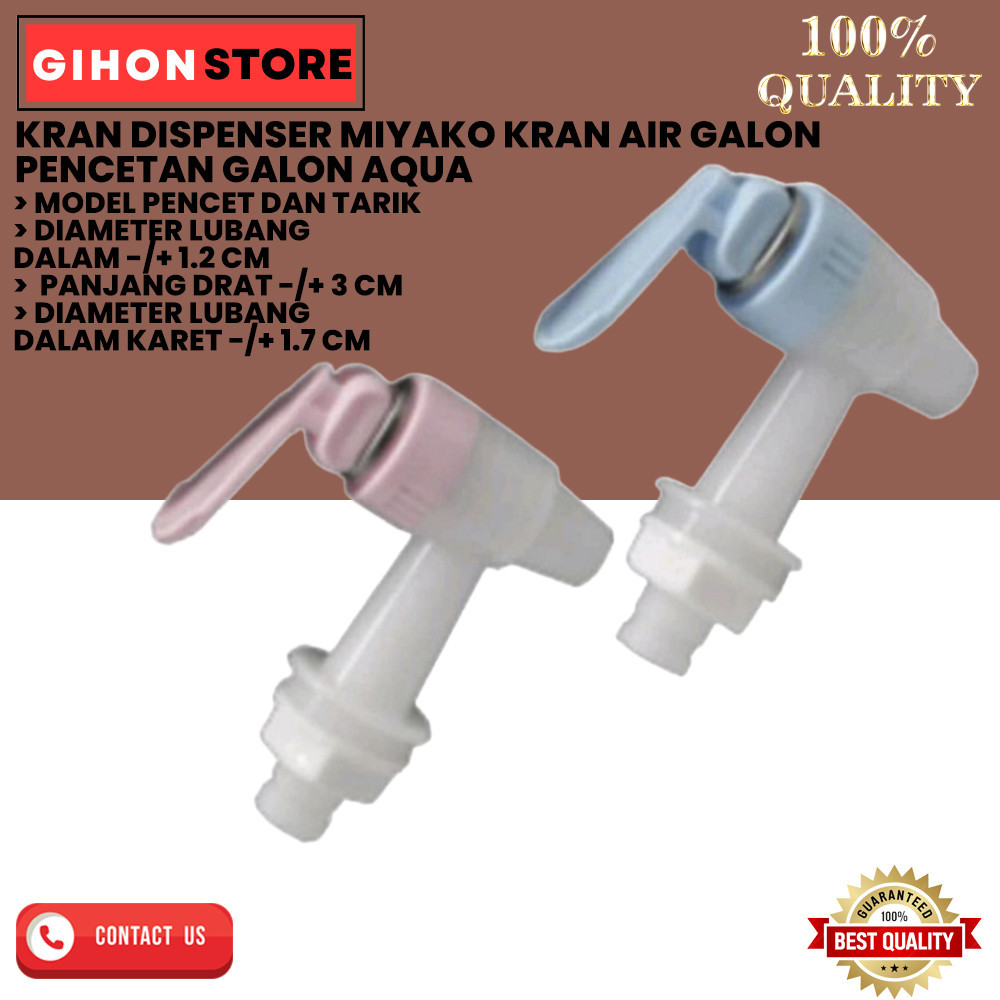KRAN DISPENSER MIYAKO KRAN AIR GALON PENCETAN GALON AQUA 1 PASANG