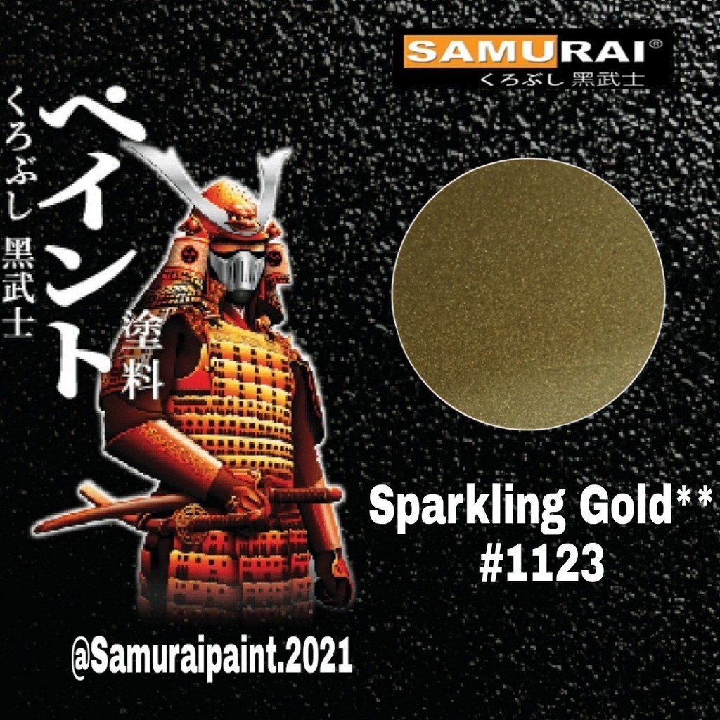 Samurai Pain Sparkling Gold 1123 metallic colours cat pilok samurai warna emas metalik pilok samurai