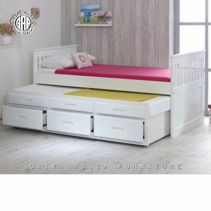 Dipan tempat tidur anak duco putih double bed minimalis