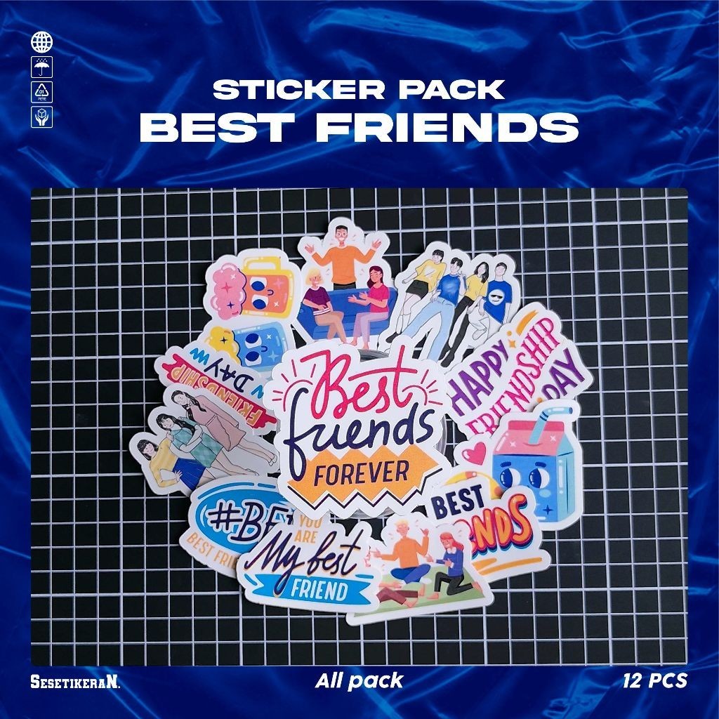 

COD✨ Sesetikeran Stiker Pack Persahabatan Aesthetic Colorfull Keren Untuk Koper Laptop Skateboard