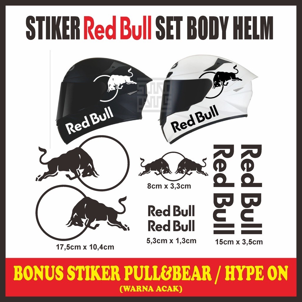 Stiker RedBull COURSE NFR, DLL TERSEDIA WARNA HOLOGRAM  Set Helm KYT TT