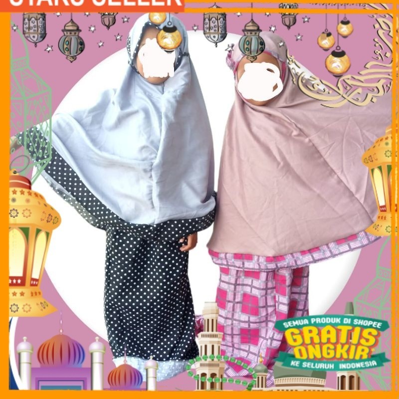 Mukena Anak Balita Murah 1 2 3 4 5 Tahun Cantik/ Pink Dusty Fanta Merah muda