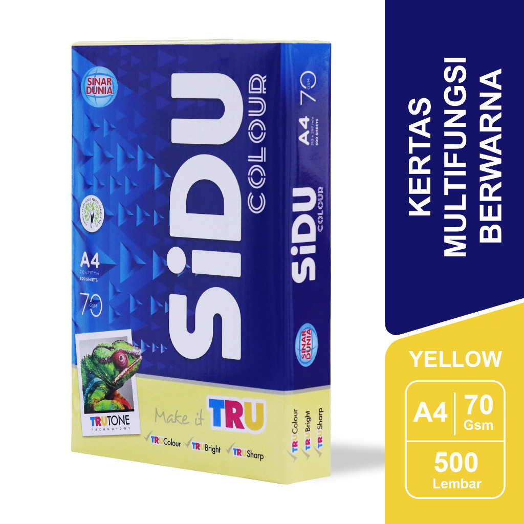 

BH01 [Stationery Spectrum] SiDU Kertas Fotocopy Warna Kuning/Yellow 70 GSM A4 1 RIM - SDU CLR 70 A4