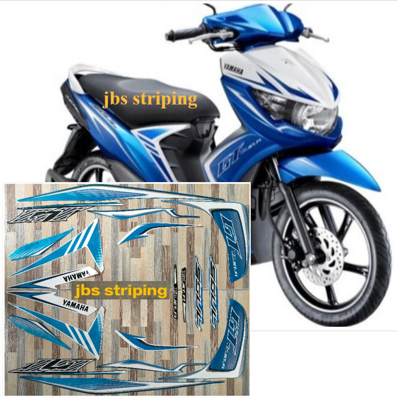 Stiker mio Striping Yamaha Mio soul GT street 115 biru tahun 2013 2014