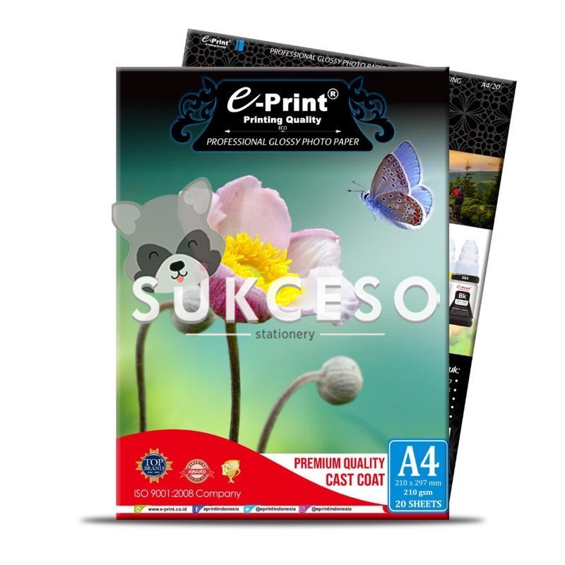 

Eprint Glossy Photo A4 210gr (20s) Eco BP / Kertas Foto Glossy Isi 20