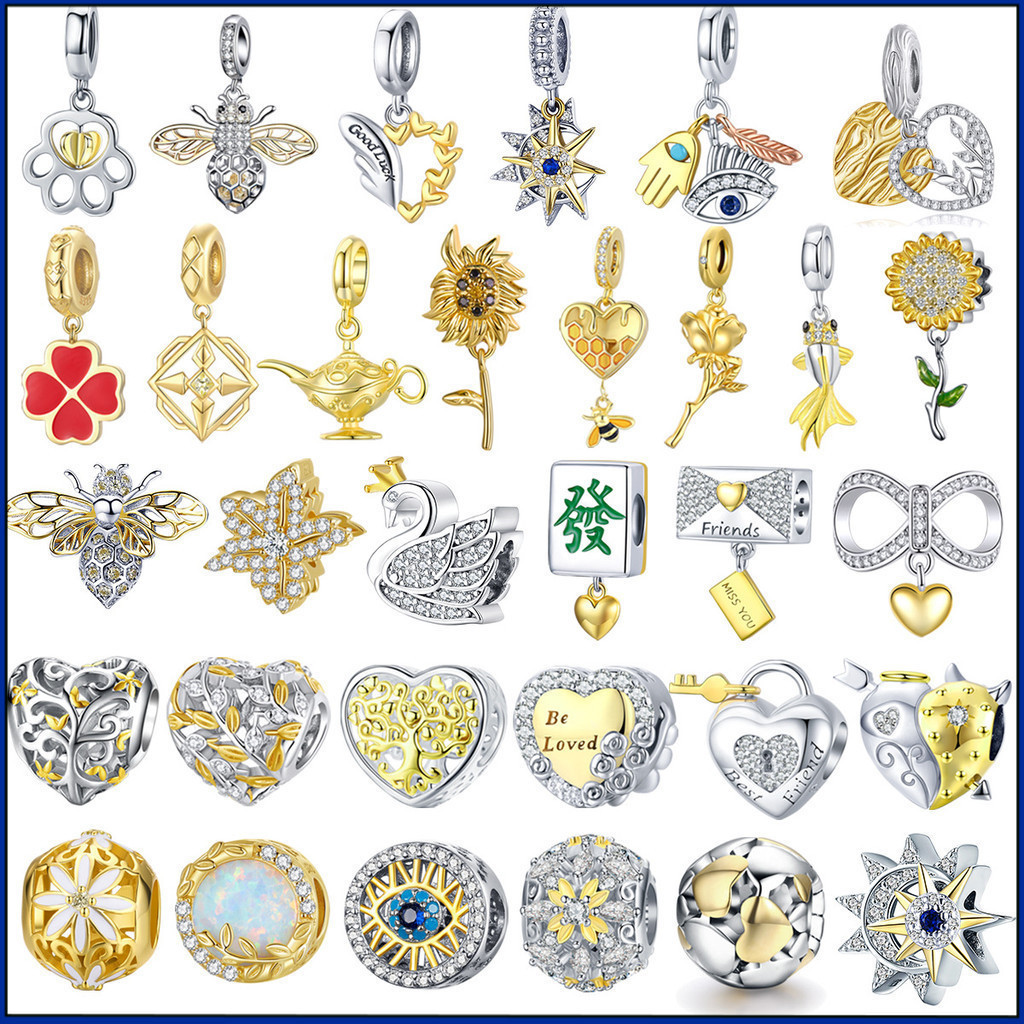 925 gelang perak murni aksesoris manik laris cinta lebah diy liontin manik grosir