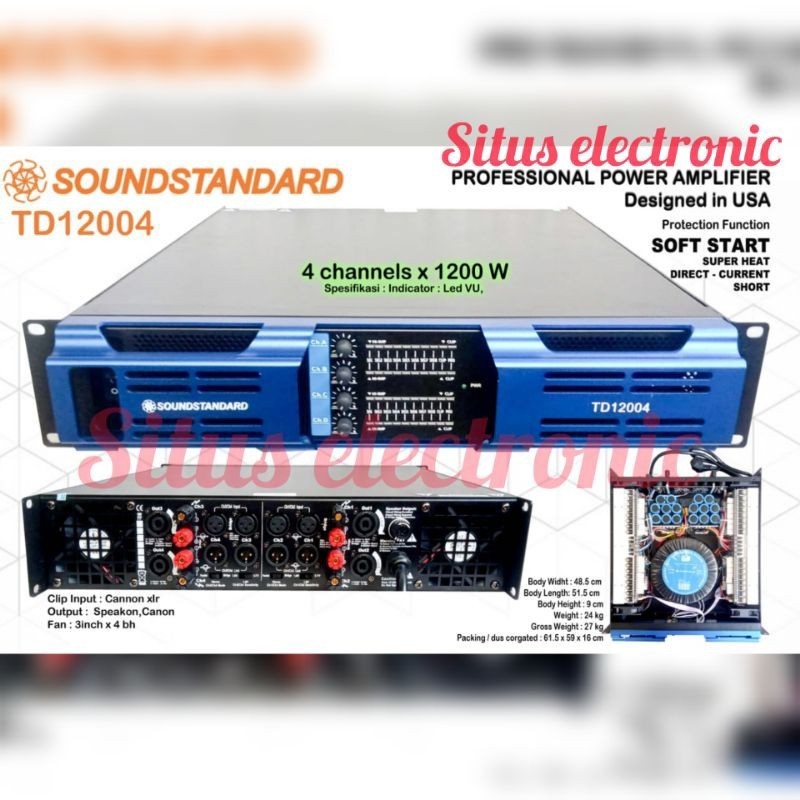 spesail promo ramadah power amplifier soundstandard TD12004/TD 12004 4Channel Class H ampli TD12004