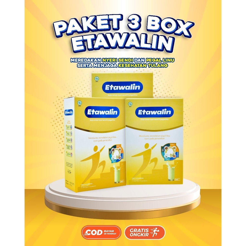 

PAKET AKUT 3 BOX ETAWALIN - BANTU ATASI KESEMUTAN, ASAM URAT, NYERI SENDI