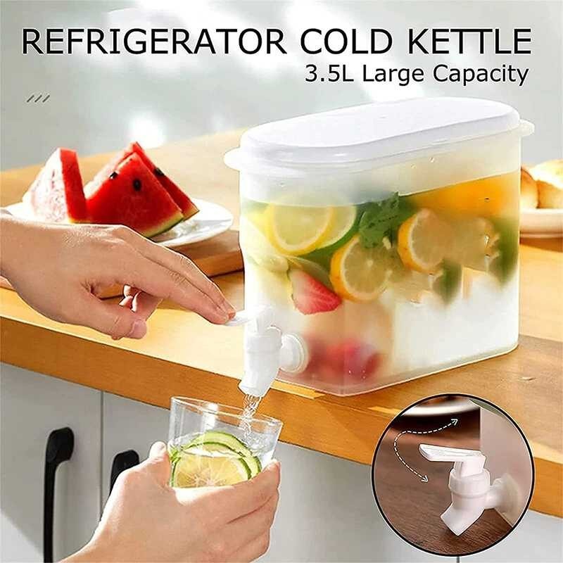 COD Teko Ketel Jug Pitcher Wadah Air Minum Kotak Model Keran Bahan Plastik Bening Transparan Besar 3