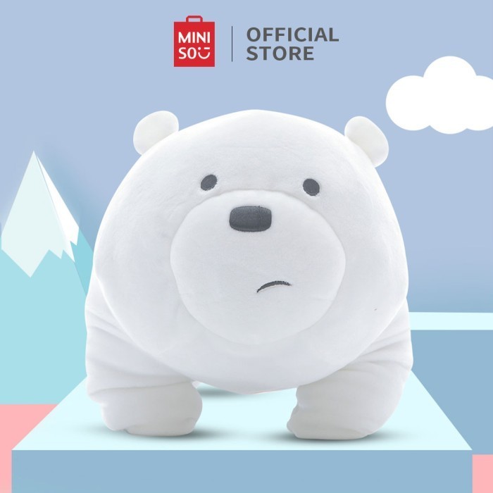 promsi toko Miniso Official Boneka mainan We bare bears - standing doll Plush Toy - Ice Bear