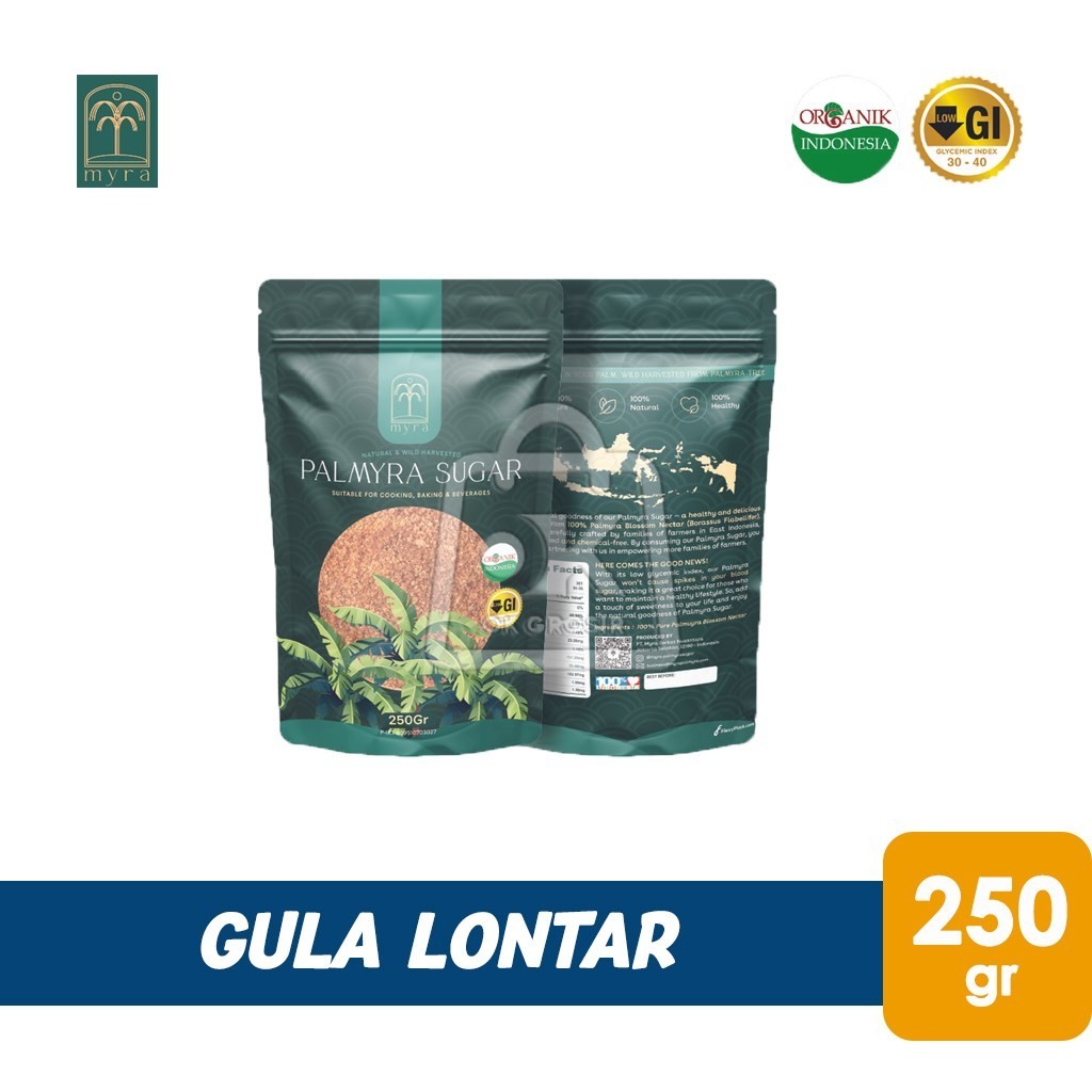 

Palm Sugar Myra Palmyra Gula Lontar (Pouch 250 gr)