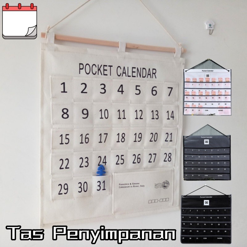 

Tas Penyimpanan Fabric Calendar 2024 /Penyelenggara Kalender Kain Kalender Dinding Tas/ Gantung Kalender Tas Penyimpanan