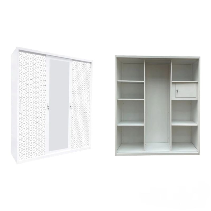 

PROMO SPESIAL Lemari Pakaian Besi 3 Pintu / Lemari Baju Besi 3 Pintu / Wardrobe Plat Besi / Lemari Pakaian Besi Jumbo 3 Pintu