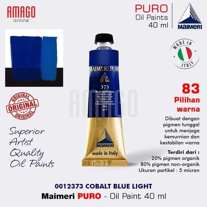 

Cat Minyak Lukis MAIMERI Puro - Oil Paint - Cobalt Blue Light - 40ml - M0012373