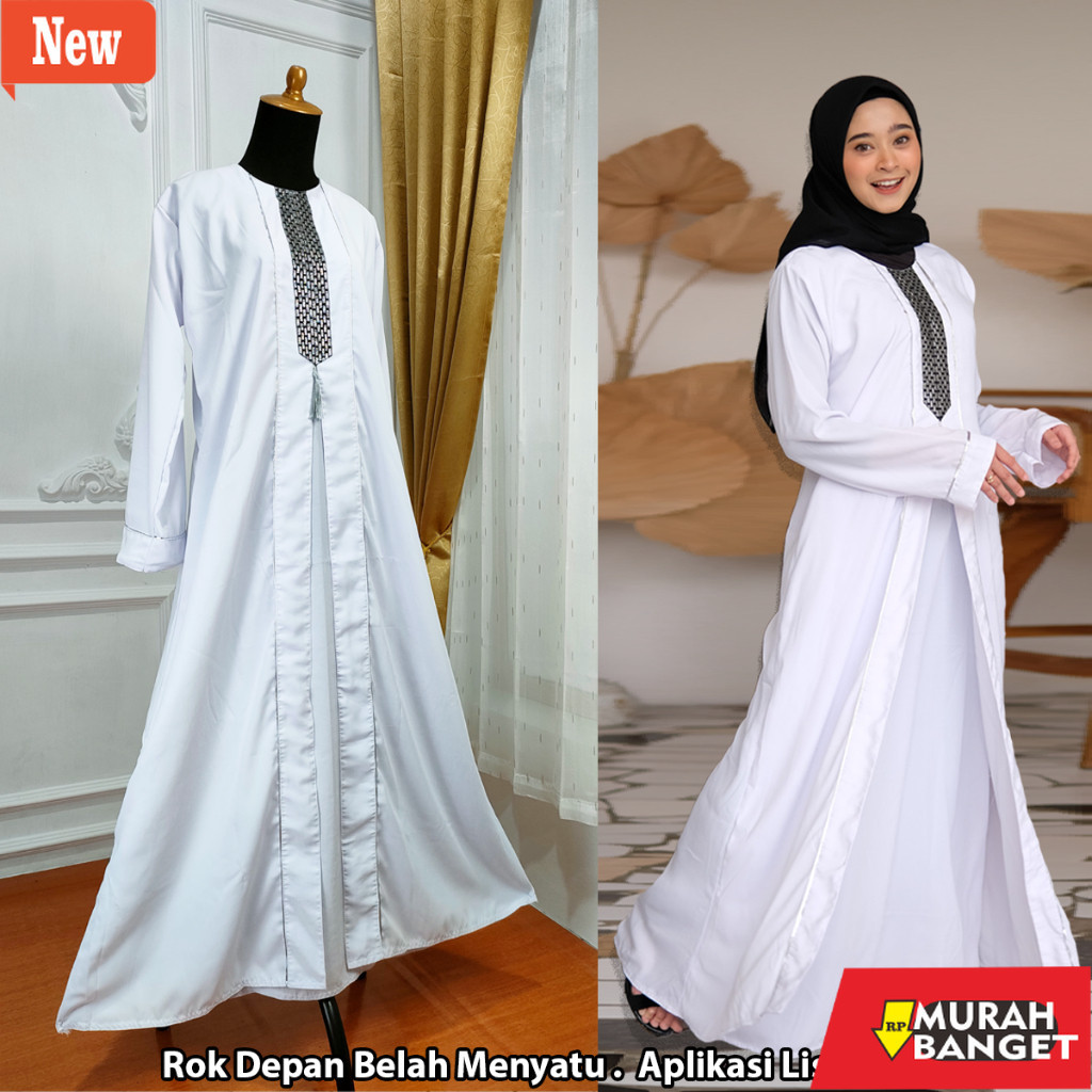 abaya lebaran ala Turkey- Abaya Putih Jubah Wanita Abaya Dubai Gamis Abaya Turkey Gamis Syari Gamis 