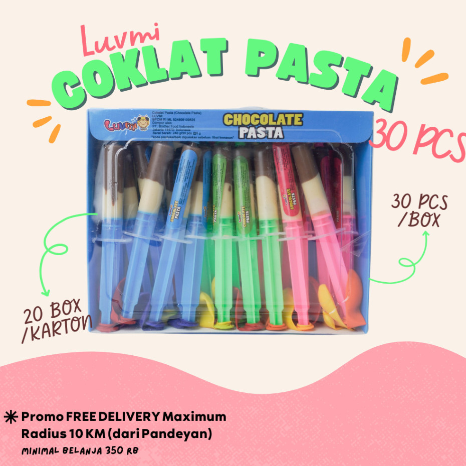 

LUVMI - COKELAT PASTA ISI 30 PCS BONUS BALON / PERMEN LUNAK VIRAL