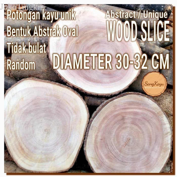 

Abstract Wood Slice 30-32cm Potongan kayu unik abstrak talenan nampan murah