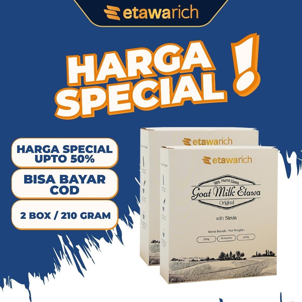 

Paket Etawarich 2 box - Membantu Penambah Kalsium Untuk Kuatkan Tulang dan Sendi | Susu Etawarich 210 Gram |Susu kambing bubuk murni 100% | Etawa | Dairy Milk Food Sugar | susu kambing etawa | nyeri sendi | nyeri lutut kaki | nyeri sendi | Tidak bau