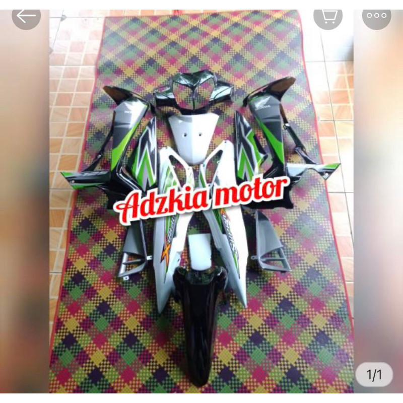 fullset cover body supra x 125 karburator / supra x 125 batman hitam putih hijau
