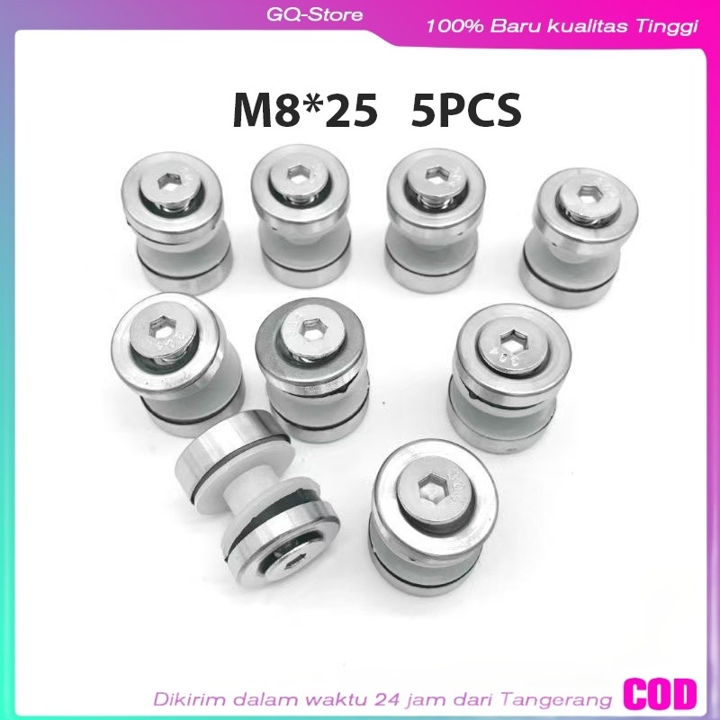 5Pcs Sekrup Penjepit Kaca/Baut Baja Tahan Karat M8×25/Stainless Steel Jepit Railing Tangga Rail Glas
