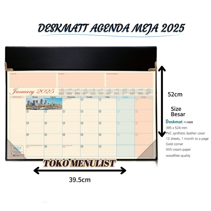 

ANDMA Original Agenda 2023 Agenda Meja Table Planner Deskmatt Ukuran Sedang - Agenda Besar