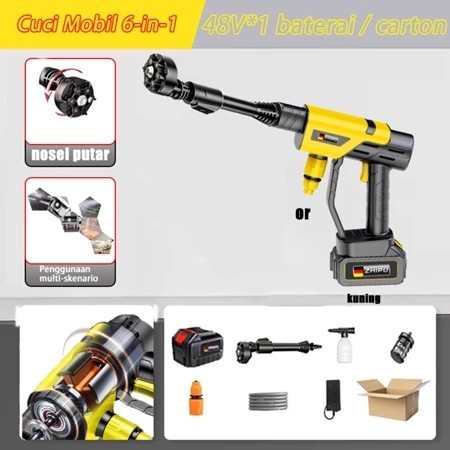 #TERLARIS# ZHIPU Alat Cuci Motor Mobil Jet Cleaner Mesin Cuci Mobil Mesin Staem Ac Mobil  48V*1batte