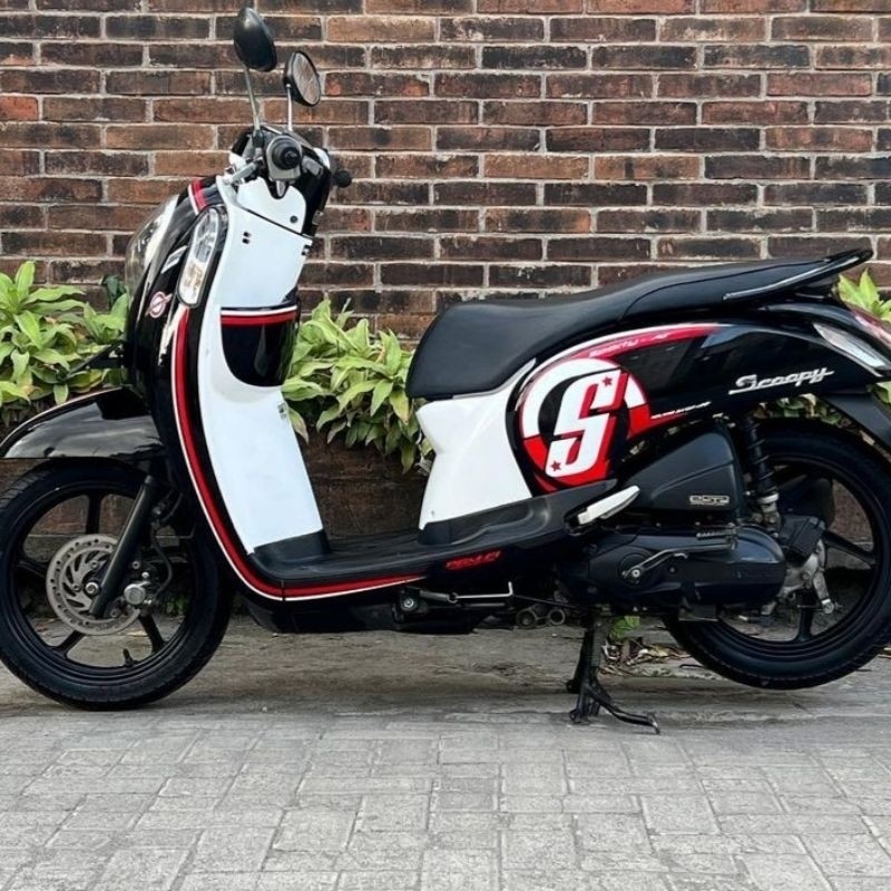 Striping lis sticker standar ORI honda Scoopy fi 2015 hitam stiker Scoopy hitam 2015