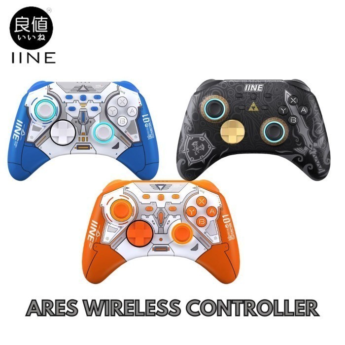 EXPR - IINE ARES Wireless Pro Game Controller With Headset Jack RGB Light For NS Steam Joystick Game